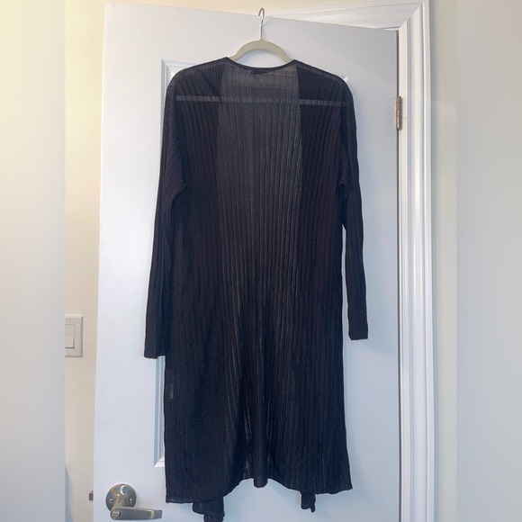 MM Lafleur Long line kimono Black ballet Cardigan xl old money quiet luxury - Picture 11 of 12